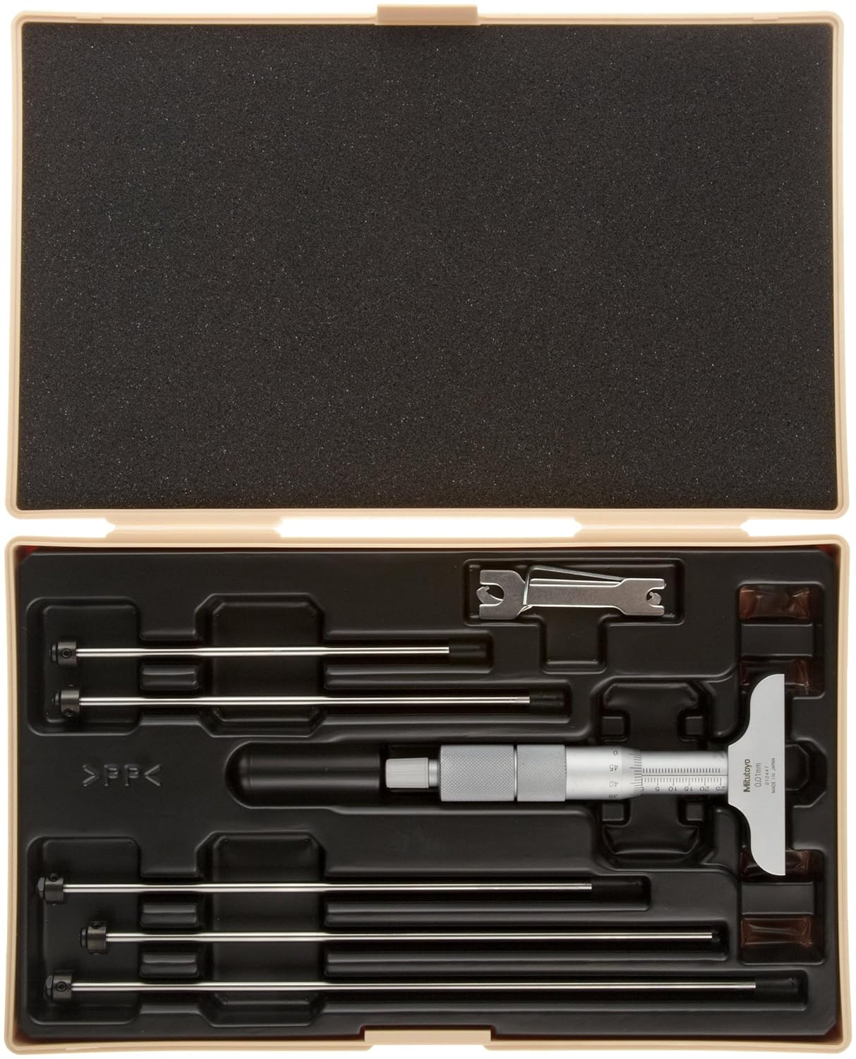 Mitutoyo 129111 Vernier Depth Gauge, Interchangeable Rods, Micrometer