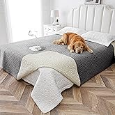 Tuffeel Waterproof Blanket for Bed, Anti-Slip Back Dog Couch Cover Pet Sofa Furniture Protector Machine Washable King Size(82x102 Inches, Dark Grey)