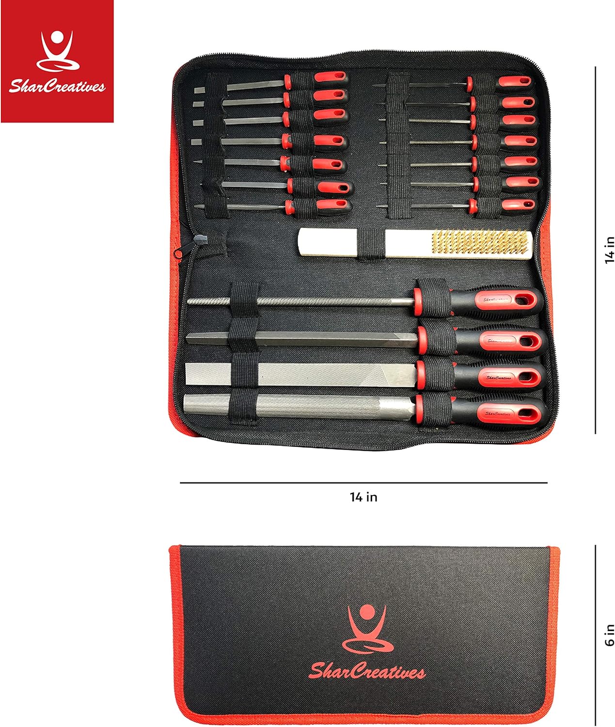 Kit File Large Flat/Triangle/Halfround/Round Set, File