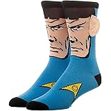 Star Trek Spock with Ears Crew Socks, Blue, Sock Size 10-13, Shoe Size 6-12