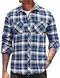COOFANDY Men's Flannel Plaid Shirts Long Sleeve