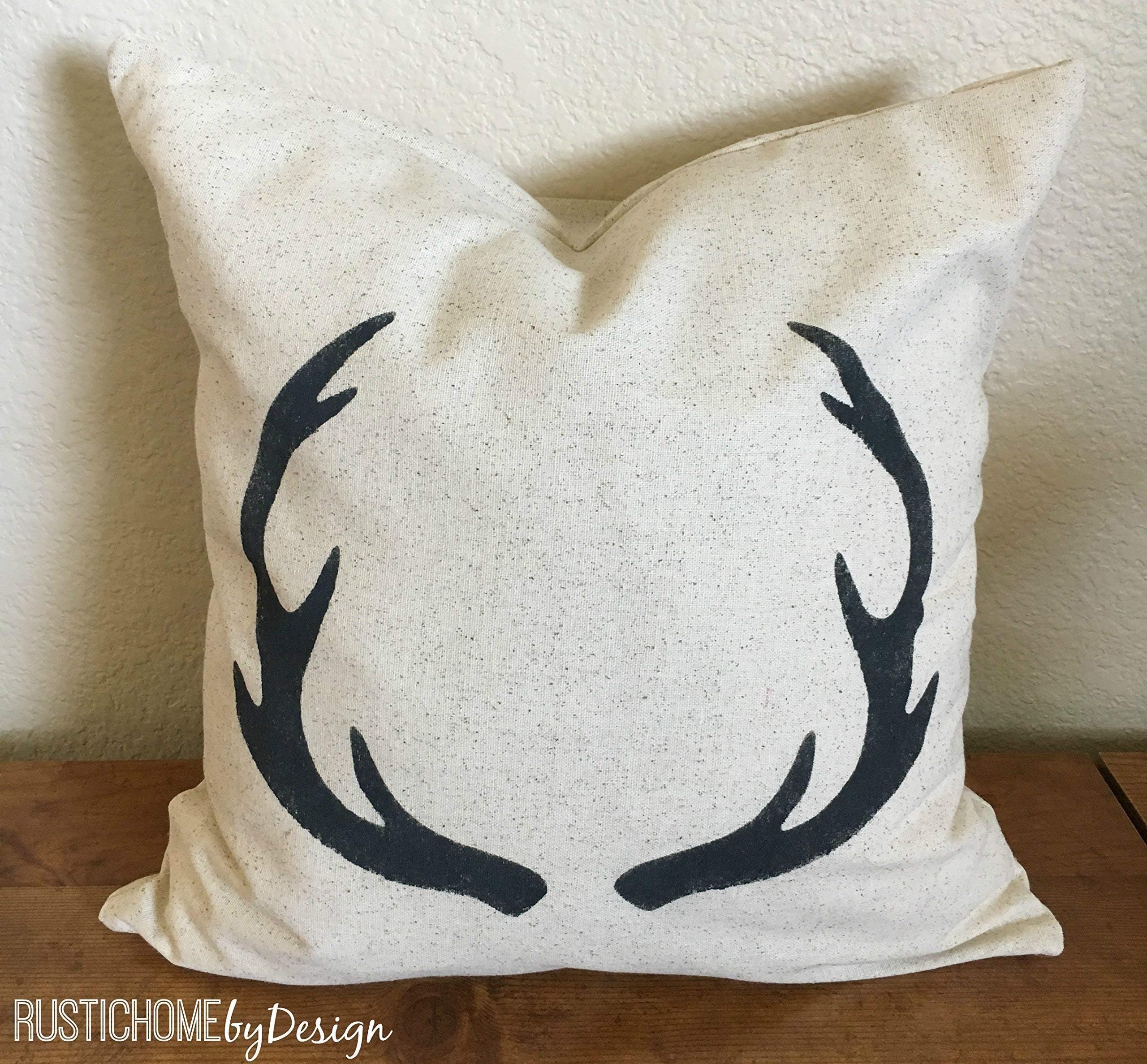 Antler Pillow | Rustic Pillow Cover | Farmhouse Pillow | Multiple Sizes Available | Custom Pillow Cover | Made To Order