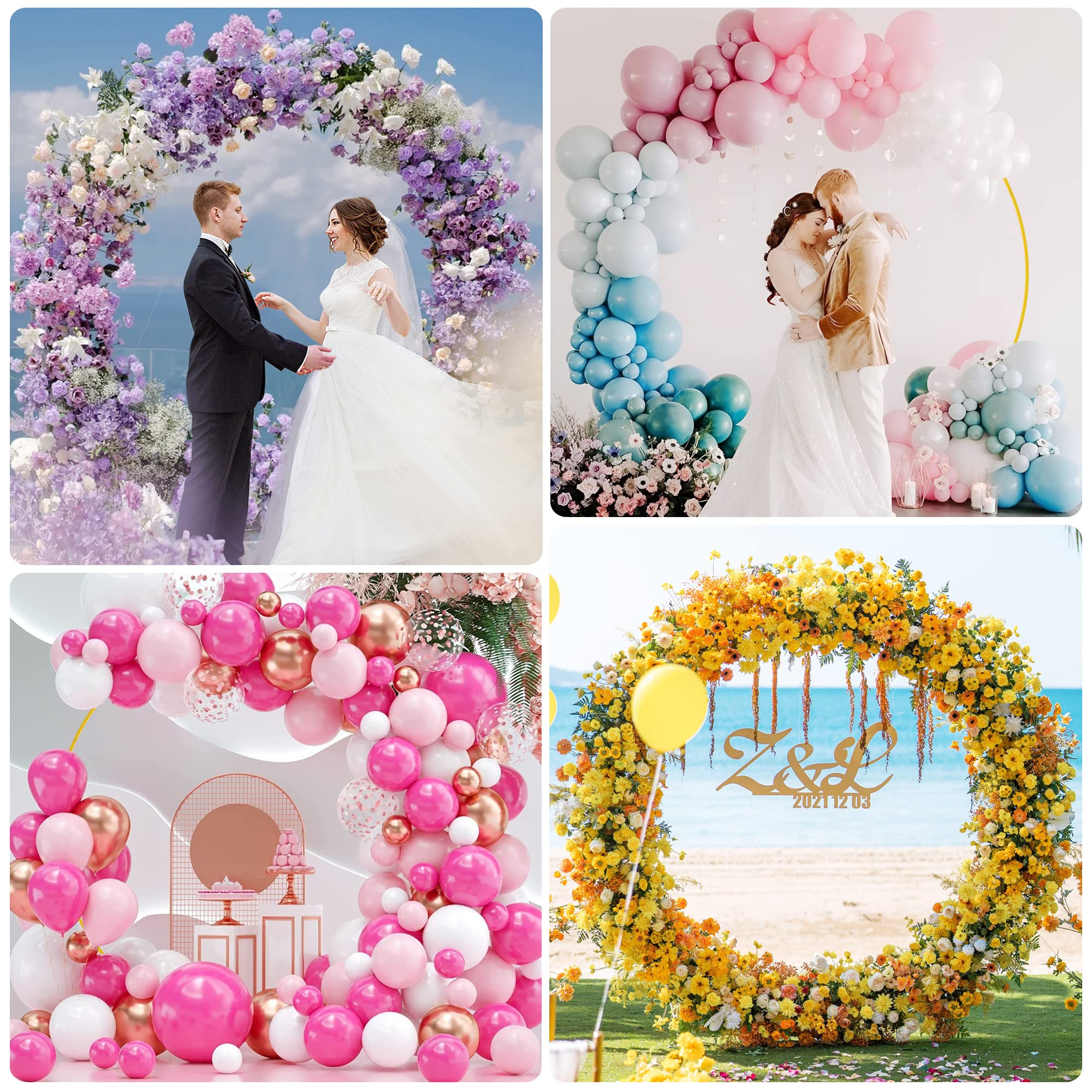 Fomcet 7.2FT Wedding Arch Round Backdrop Stand Gold Metal Circle Wedding Arch for Ceremony Birthday Party Anniversary Bridal Baby Shower Graduation Decoration