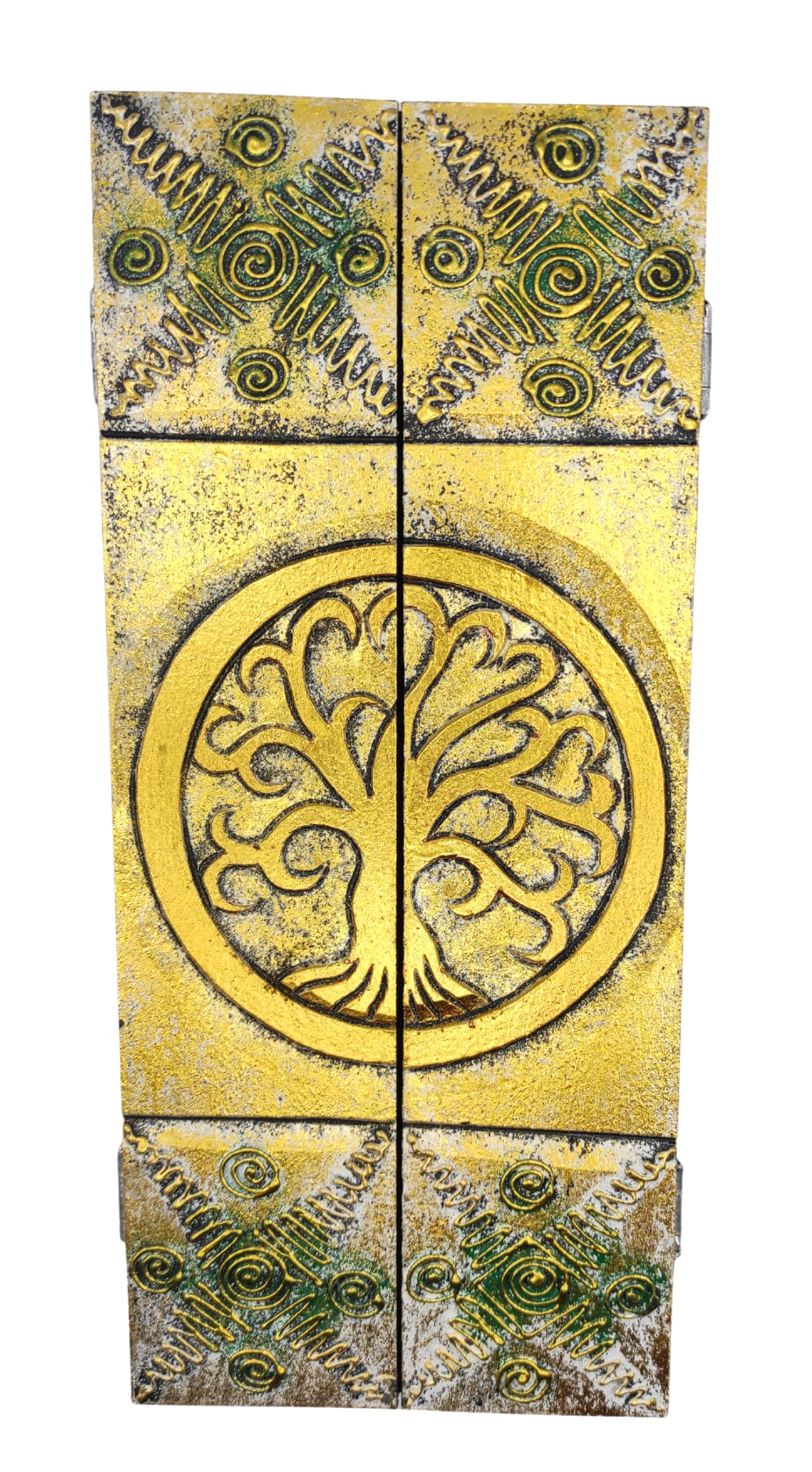 SusggO Key Hanger Wall Wooden Tree of Life – Cabinet Keys, Craft Organizer Key Holder Decoration Home Home Decorative (Tree of Life Golden Box Stripped BL)