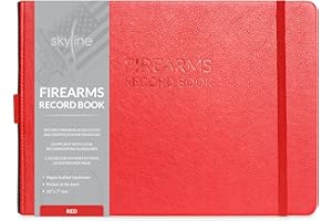 Skyline Firearms Acquisition & Disposition Record Book – Hardcover Gun Log Book for Firearm Dealers & Personal Use – Log Book for Receipt & Disposition Records, 10x7″(Red)