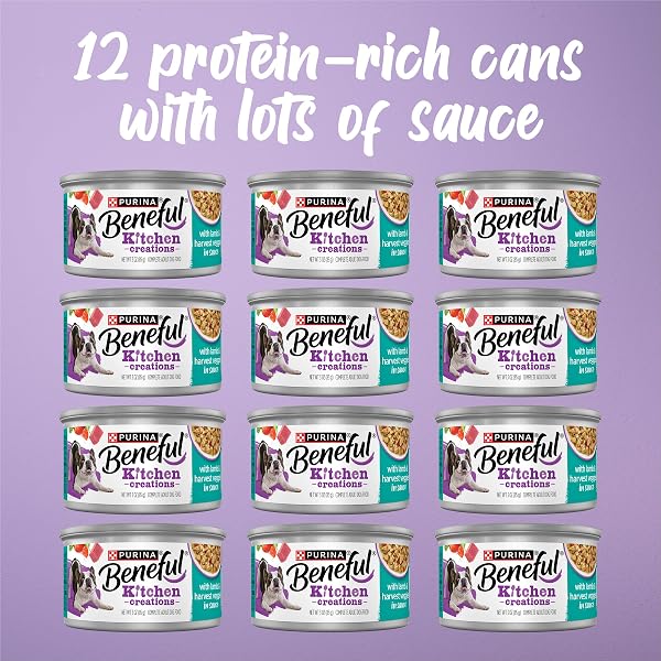 PURINA BENEFUL KITCHEN CREATIONS WITH LAMB AND HARVEST VEGGIES IN SAUCE WET DOG FOOD – (PACK OF 12) 3 OZ. CANS