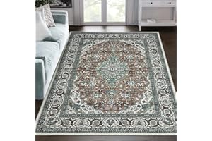LUXLOOM Area Rug 4x6 Washable Rugs for Living Room Ultra Soft Boho Rug for Bedroom Non Slip Vintage Floor Carpet for Dining R