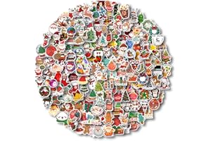 AOWDIAO Christmas Stickers 200 Pcs Cute Merry Christmas Vinyl Stickers for Water Bottles Scrapbooking Crafts Funny Christmas Holiday Stickers for Kids Teens Aduts