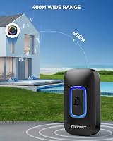 TECKNET Wireless Doorbell 2 Receivers 1300ft IP66 Waterproof 60 Chimes RGB view 7