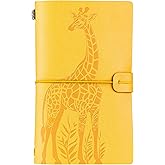 InnoBeta Giraffe Gifts Journal for Giraffe Lover - 7.8"x5" Leather Embossed Refillable Notebook - Gifts for Appreciation, Congratulations, Christmas and Birthday