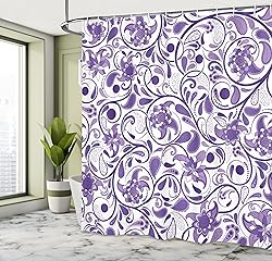 Ambesonne Vintage Shower Curtain, Oriental Scroll