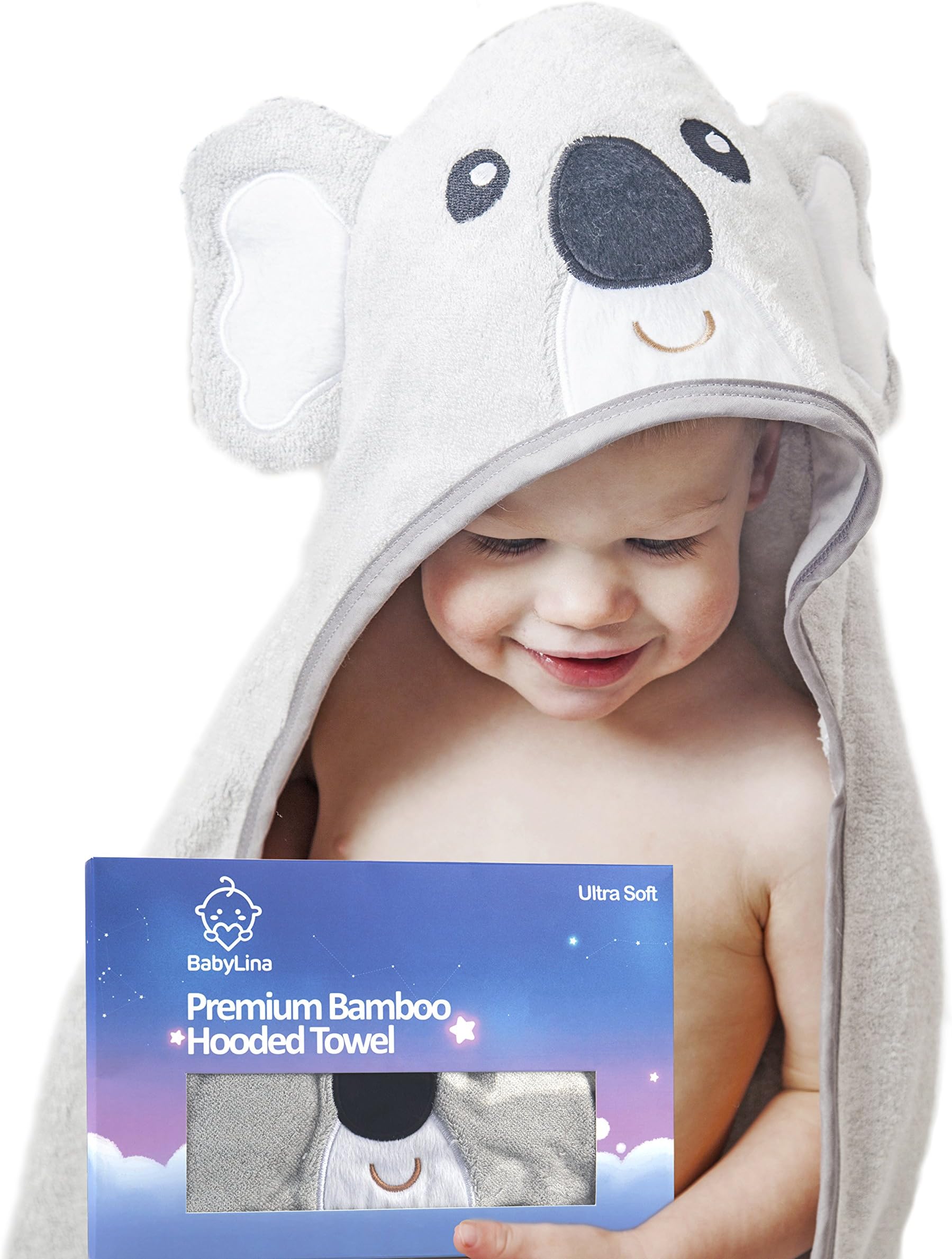 Baby Bamboo Hooded Koala Towel: Soft Hypoallergenic Infant Boy & Girl Towels