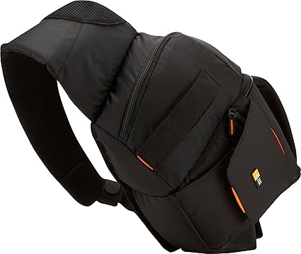 Case Logic SLRC205 SLR Slingbag S Kamerarucksack mit einstellbarem Schultergurt (für Spiegelreflex) schwarz/orange