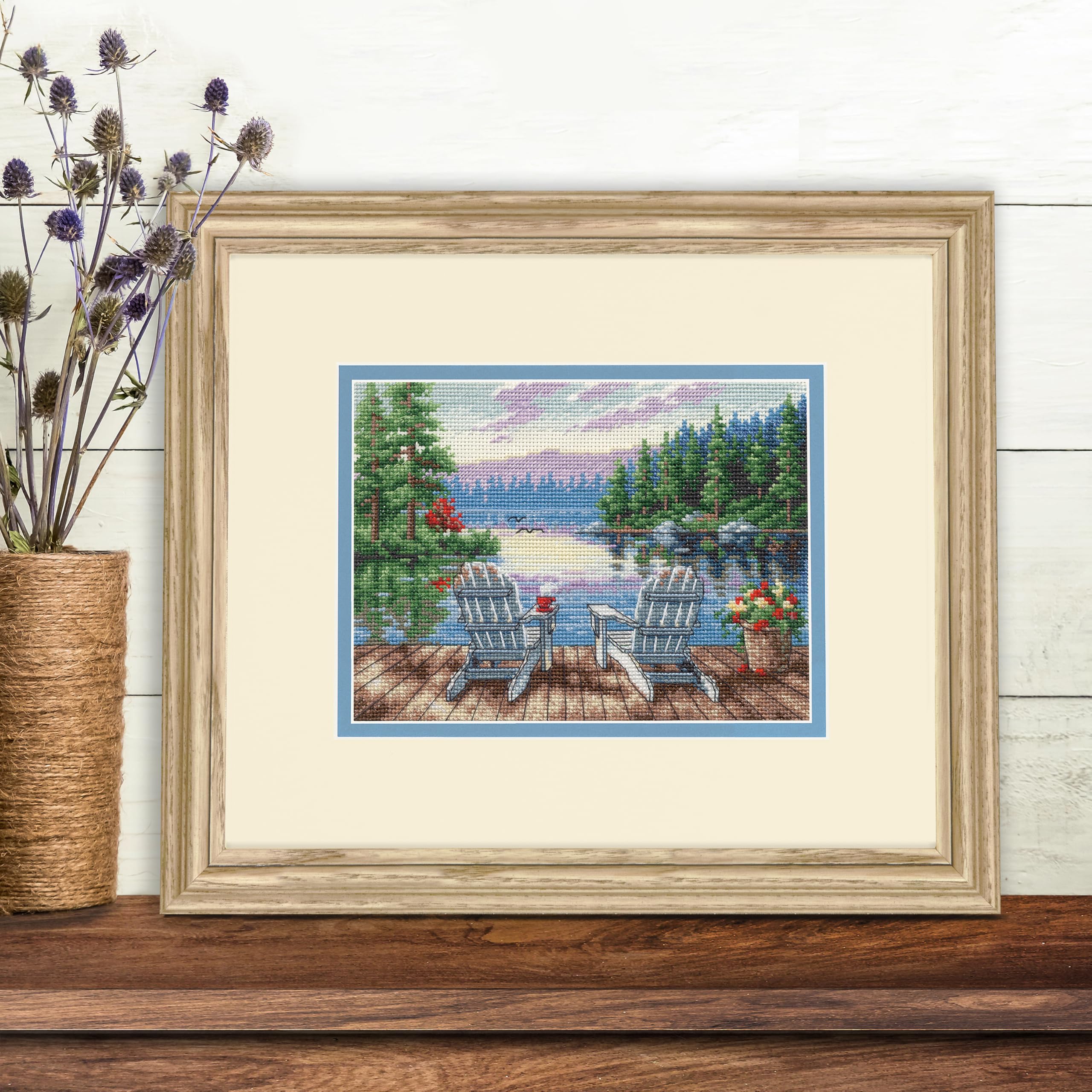 Dimensions 70-65231 Petite Gold Collection Lakeside Morning Advanced Counted Cross Stitch Kit, 7