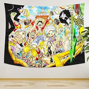 Yaweya Cartoon Anime One Piece All Tapestry Wall Hanging Decoration for Apartment Home Art Wall Tapestry for Bedroom Living Room Dorm Fashion 50x60in(One Piece Tapestry 2)
