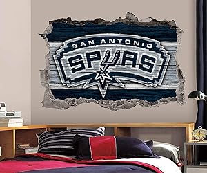 Basketball San Antonio Team Wall Decals Art 3D Smashed Custom Fan Spurs Wall Decor Bedroom Garage Removable Vinyl Wall Stickers Gift WL205