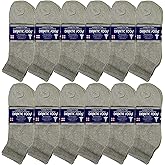 USBingoshop 3, 6 or 12 Pairs Mens Physicians Approved Crew Ankle Diabetic Socks Cotton