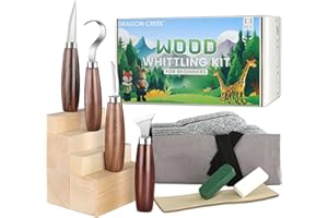 Dragon Creek Wood Whittling Kit Complete Whittling Knife Wood Carving Tools Set Wood Carving Knives Kit for Kids Adults Beginners
