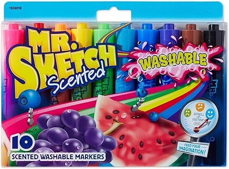 Mrsketch 1924010 Scented Washable Markers Chisel Tip Assorted Colors 10 Count