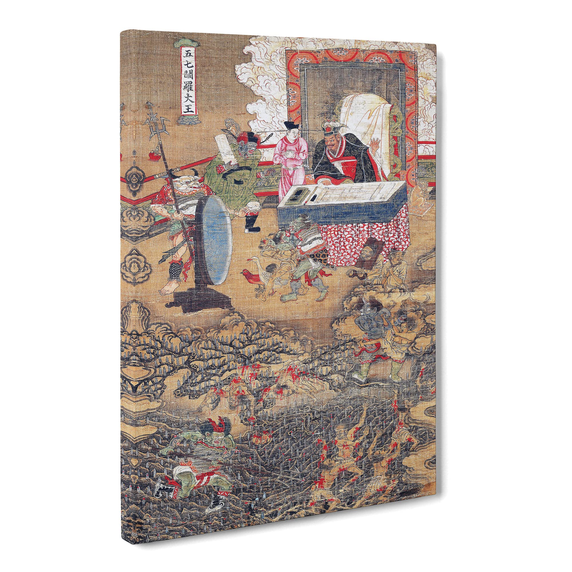 Ten Kings Of Hell By Ahn Gyeon Canvas Print | Gallery Wrapped 30mm Frame Wall Art | 20x14 inches | Ready to Hang | Asian Picture | Living Room Bedroom Lounge Office