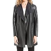 Max Studio Women's Faux Leatherette Long Jacket