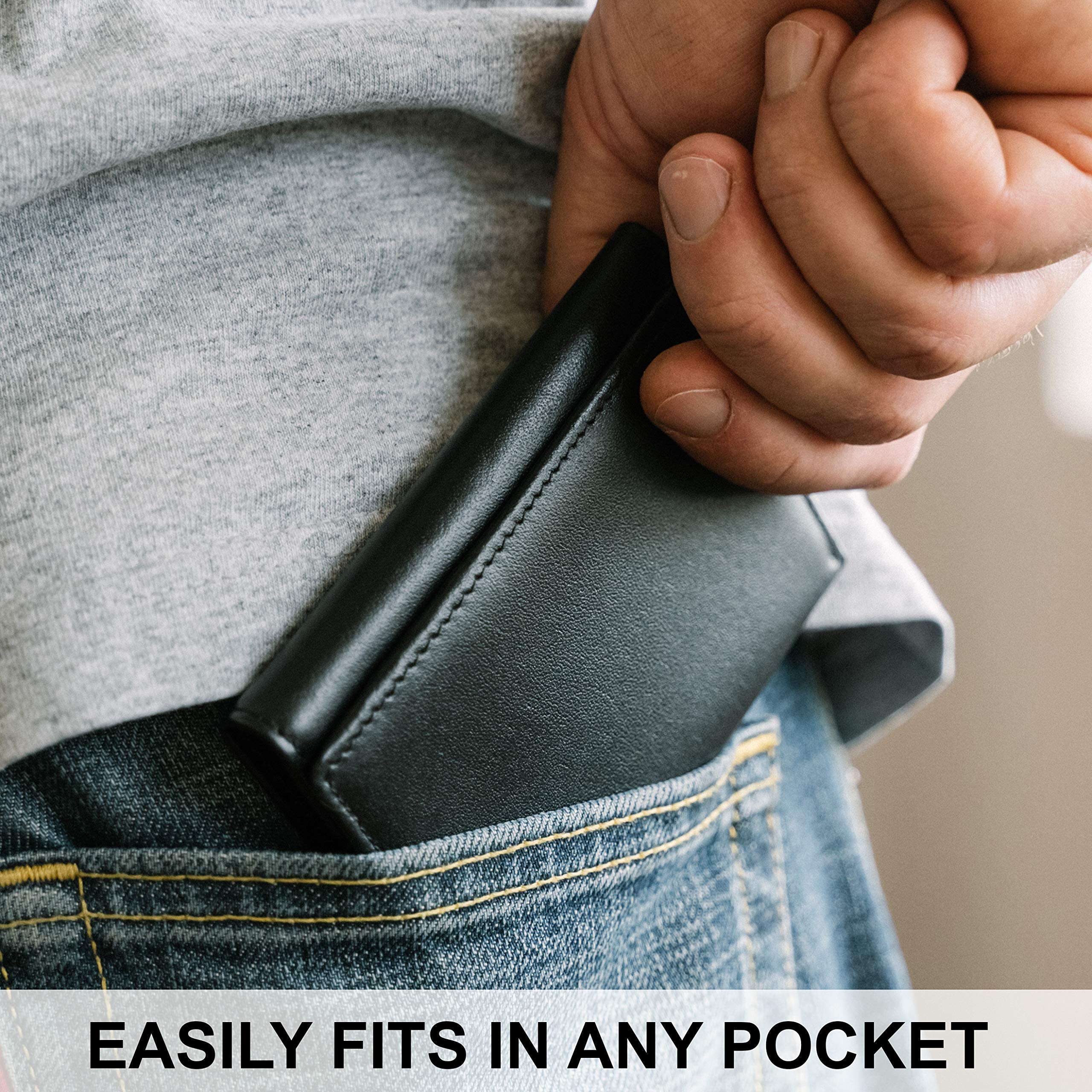 Top Grain Leather Trifold Wallet for Men | Ultra Strong Stitching | Handcrafted Argentinian Leather | RFID Blocking | Extra Capacity Trifold Wallet |Thin and Sophisticated Tri-Fold Design