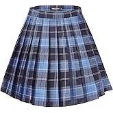 Urban CoCo Women's Uniforms Plaid Pleated Mini Skirt