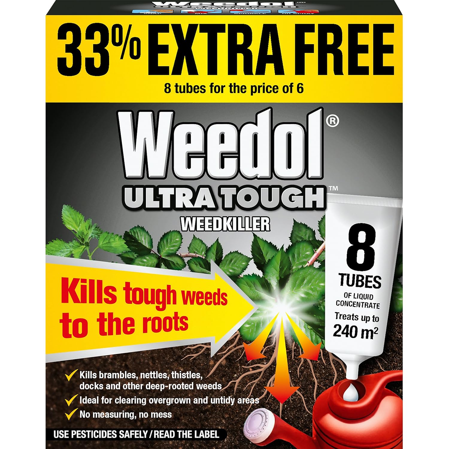 Weedol Ultra Tough Weed Killer Liquid Concentrate (6+2 Tubes) Amazon