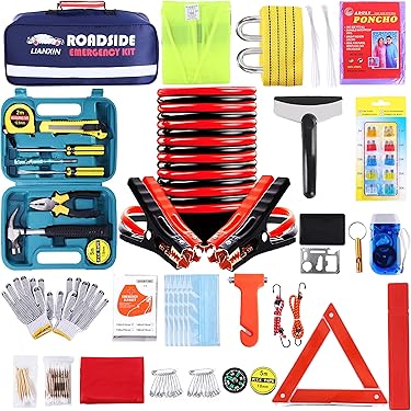 OEM Mopar Roadside Safety Kit Flashlight Blanket Jumper Cables Safety Triangle
