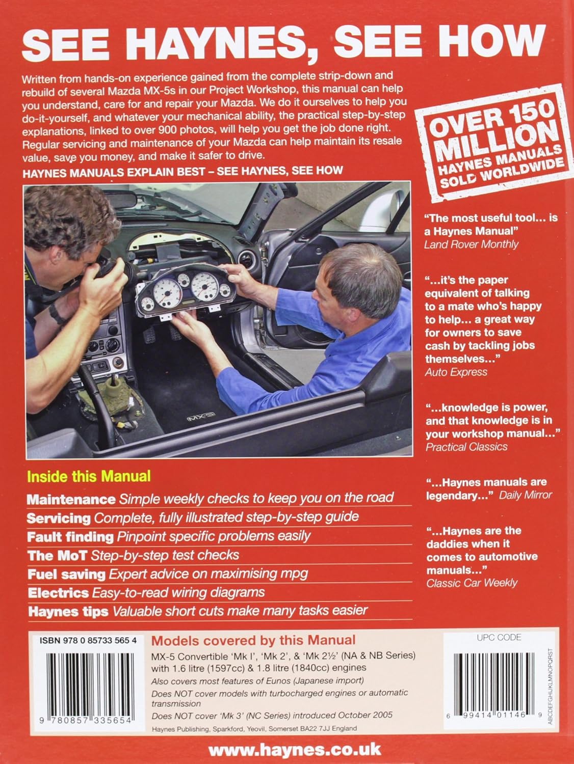 Mazda MX-5 Service and Repair Manual: 1989-2005 (Haynes Service and Repair  Manuals): Martynn Randall: Amazon.co.uk: Car & Motorbike