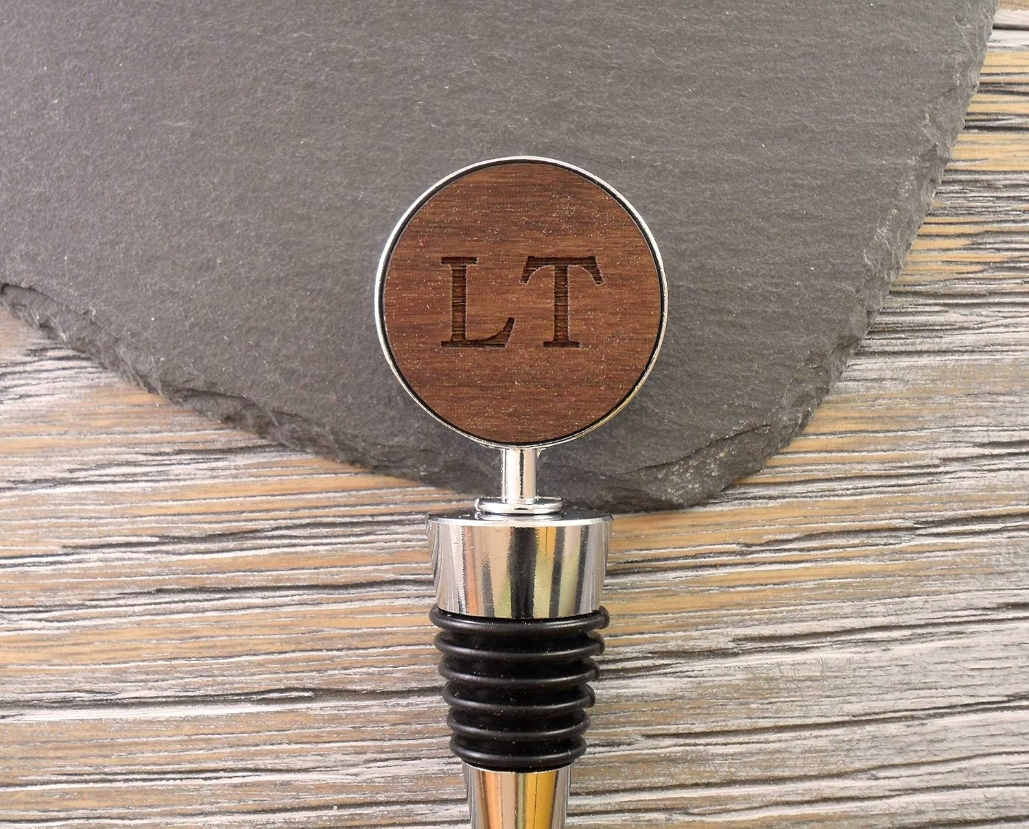 Personalised Wine Bottle Stopper, Custom Engraved Initials Amazon.co