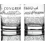 Greenline Goods Whiskey Glasses - Declaration of Independence (Set of 2) | 10 oz Tumblers - American US Patriotic Gift Set | 