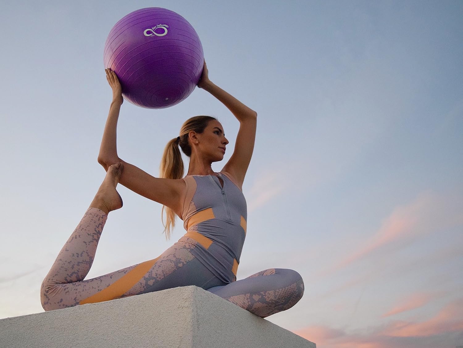 Live Infinitely Exercise Ball (55cm-95cm) Extra Thick Professional Grade Balance & Stability Ball- Anti Burst Tested Supports 2200lbs- Includes Hand Pump & Workout Guide Access: Sports & Outdoors