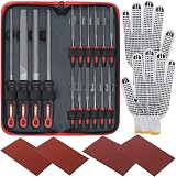 Hi-Spec 16pc Metal File Set with Case, 4 Full-Length & 12 Needle Files