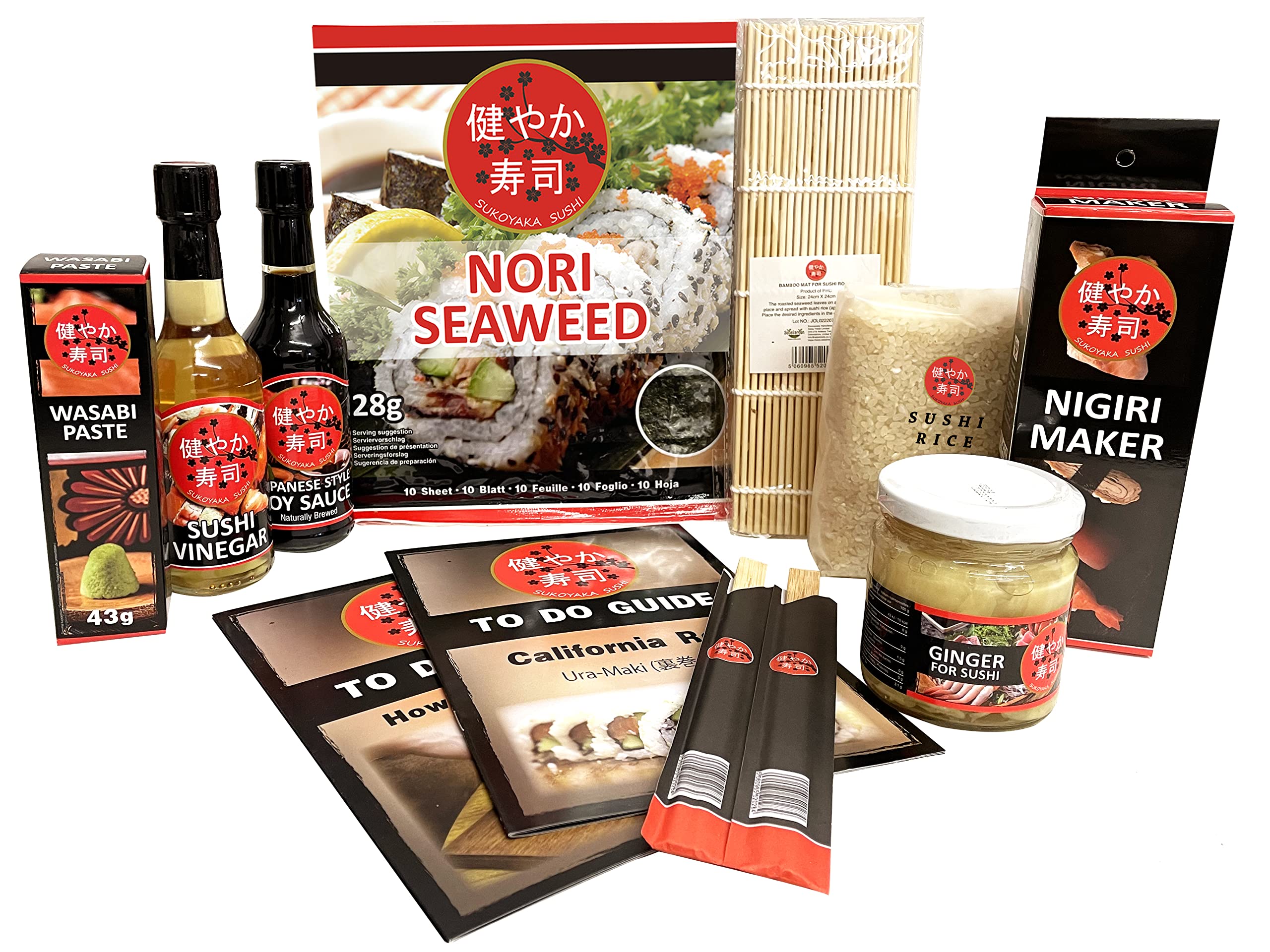 Seba Garden SUKOYAKA Sushi Making Kit- 9-Piece Complete Sushi Set, Ideal for Trying or as a Gift - Multi Language to do Guide