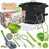 Canning Supplies-24 Qt. Water Bath Canning Pot with Rack &amp; Lid -Starter Kits Set for Beginners - Stainless Steel Water Bath Canner Kit &amp; Rack-Rack, XL Ladle, Measuring Cups, Kitchen Funnel by Supa Ant
