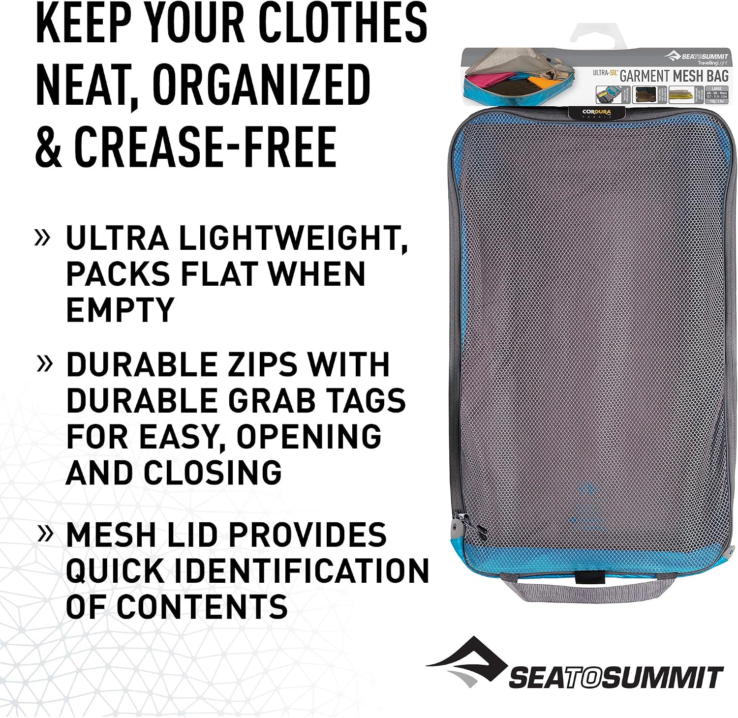 Sea to Summit Garment mesh bag - laundry bag/mesh bag, Small, lime green - Image 5