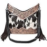 Leather Cross Body Bag Purse for Woman Sling Bag Cowhide Handmade Western Shoulder Bags With Adjustable Strap 12x14 in