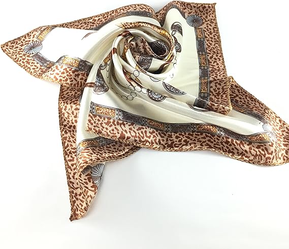 Amazon Four G 16 春 夏 トレンド スカーフ レディース 正方形 茶色 ヒョウ柄 ミックス スカーフ 通販