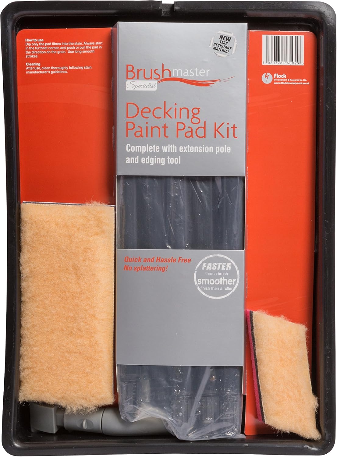 Brushmaster Specialist Decking Stain Paint Pad Kit with Extension Pole