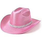 EOGIMI Cowboy Hat for Women Men Bling Diamond Party Disco Cowgirl Hat