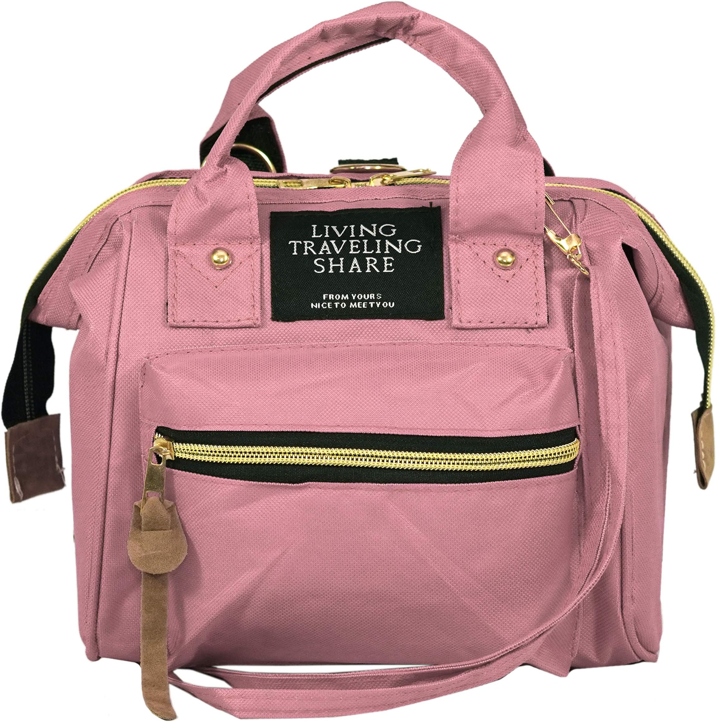 TULMAN Imported Travel Sling Bag for Women Backpack Imported Travel Bag Stylish Cosmetic Hand Bag for Womens - Pink - 22x14x23 CM