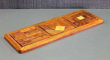 StonKraft Wooden Rosewood Small Wooden Jigsaw/Tangram Puzzle Board - Three in One Puzzle