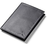 Allett Original Wallet, Onyx Black | Leather, Slim, Minimalist | RFID Blocking, Ultra Thin Bifold, Front Pocket | Holds 4-24+ Cards, Bills, Receipts | Wallets for Men & Women