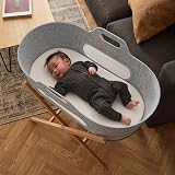 Snuz SnuzBaskit Moses Basket with Mattress & Folding Stand Light Grey view 2