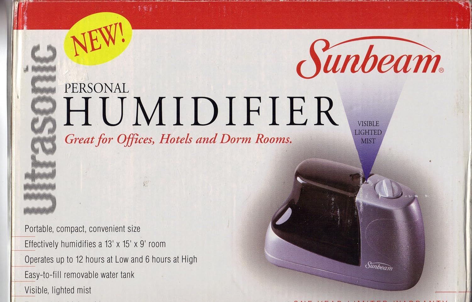 Sunbeam Ultrasonic Personal Humidifier Home & Kitchen