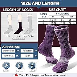Anlisim Merino Wool Socks for Women Hiking Thermal