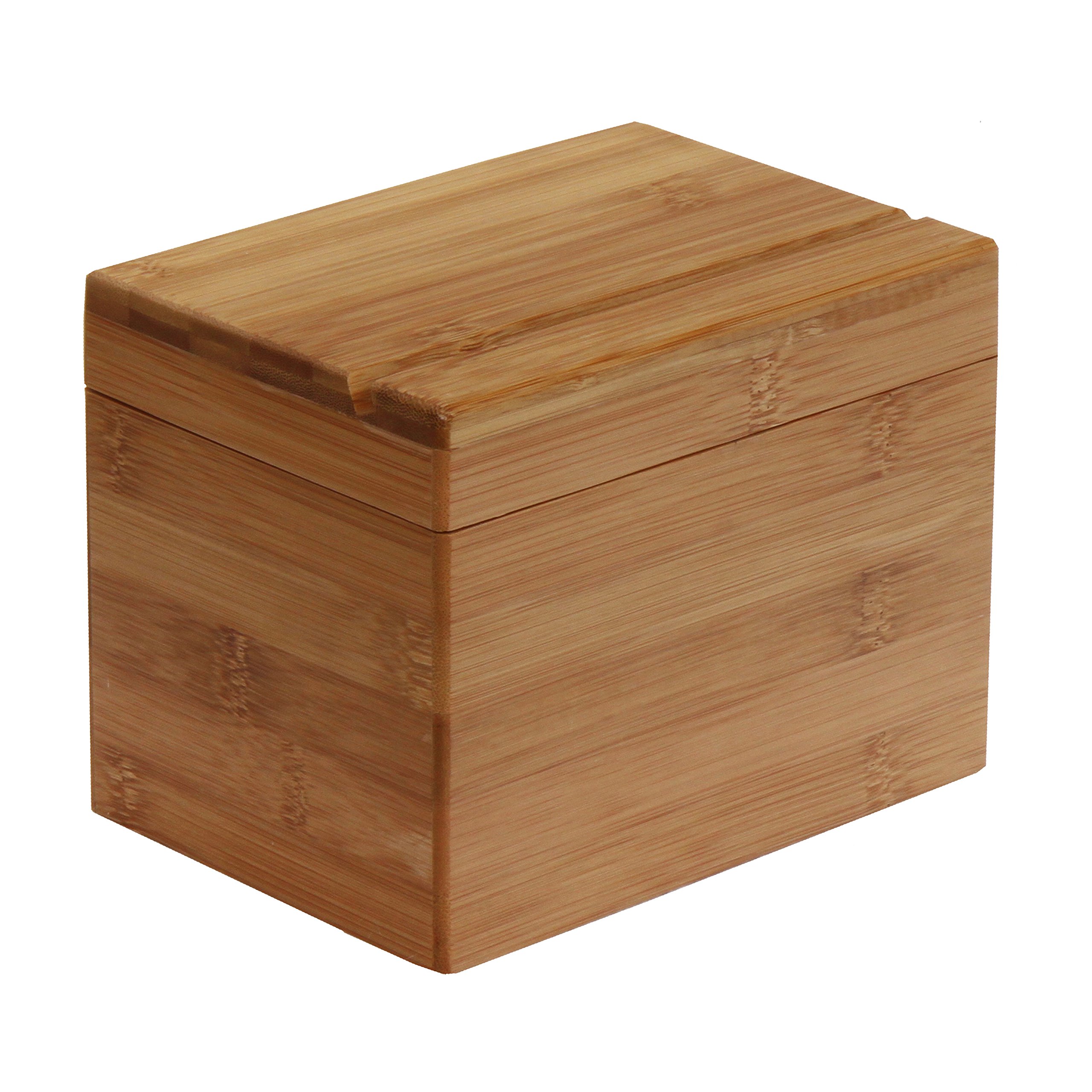 Photo 1 of Oceanstar Bamboo Recipe Box with Divider, Natural, 6.80" W x 4.90" D x 5.10" H