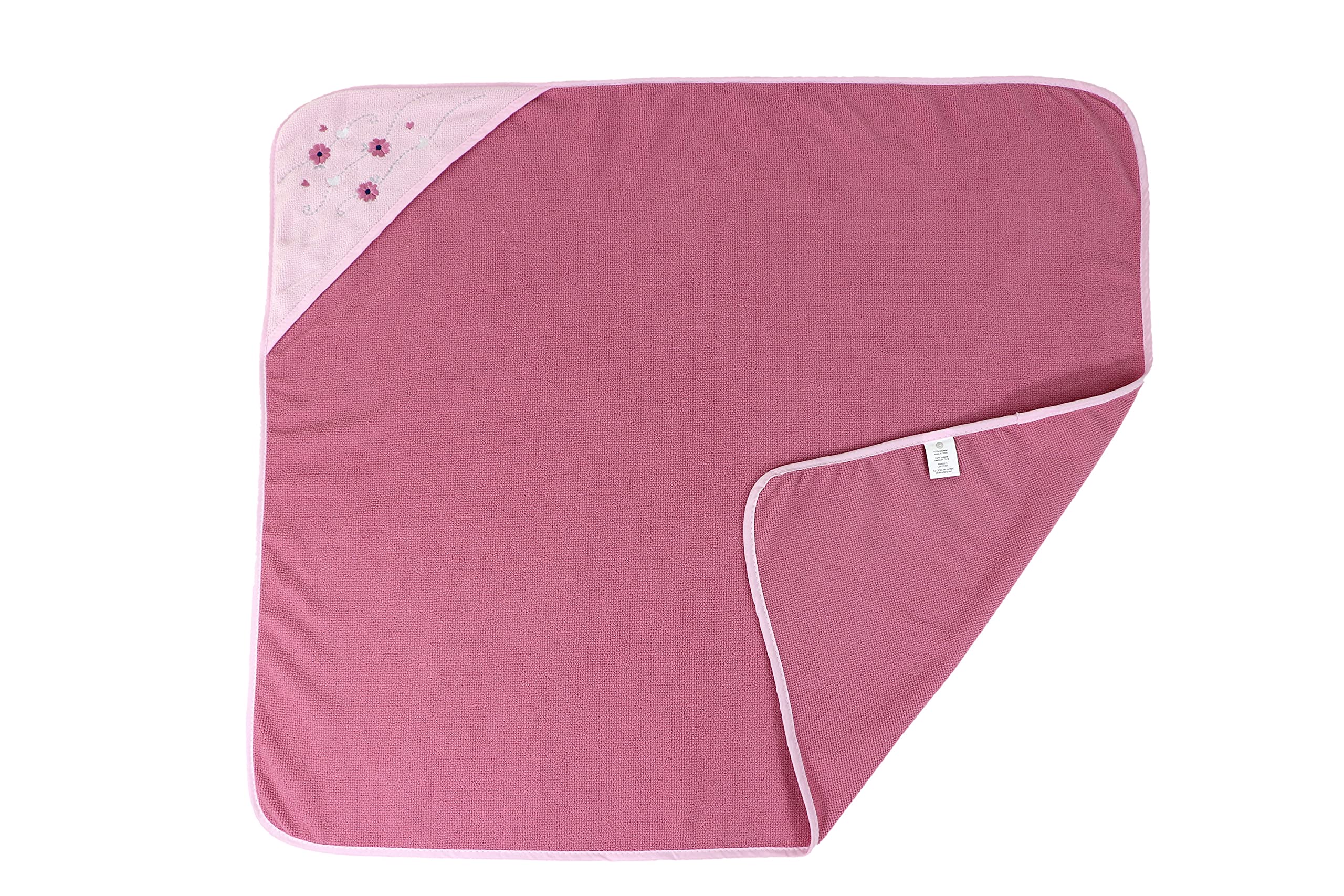 Cudlie Buttons & Stitches Baby Girl 3 Pack Rolled/Carded Hooded Towels in Crisp Blossom Print (GS71728)