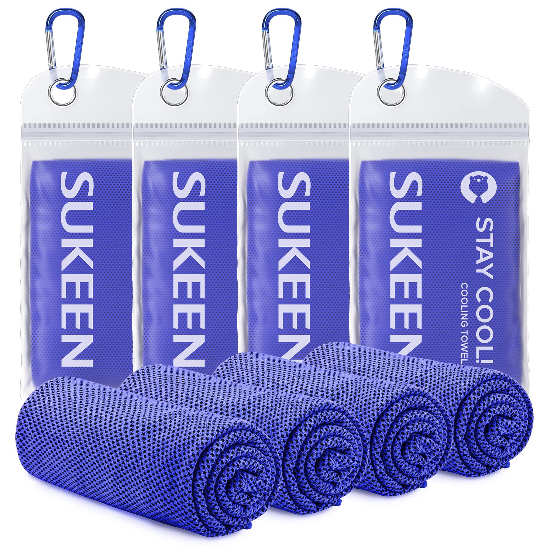 Sukeen Cooling Towel, Cooling Towels 4 pack, Stay Cool Ice Towel, Cooling Towels for Neck, Cold Towel, Gym Towel Men Women (4pcs, Royal Blue*4) — image 1